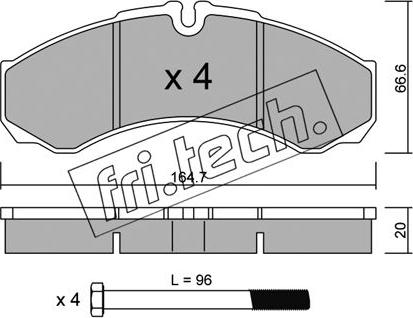 Fri.Tech. 221.0 - Тормозные колодки, дисковые, комплект www.parts5.com