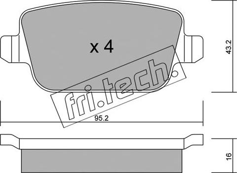 Fri.Tech. 796.0 - Sada brzdových destiček, kotoučová brzda www.parts5.com