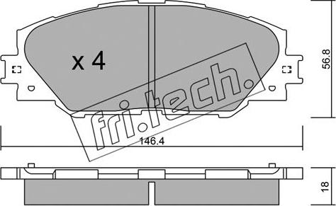 Fri.Tech. 764.0 - Set placute frana,frana disc www.parts5.com