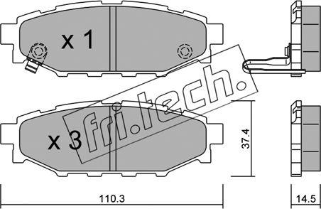 Fri.Tech. 780.0 - Sada brzdových destiček, kotoučová brzda www.parts5.com