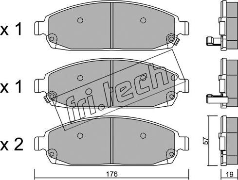 Fri.Tech. 735.0 - Тормозные колодки, дисковые, комплект www.parts5.com