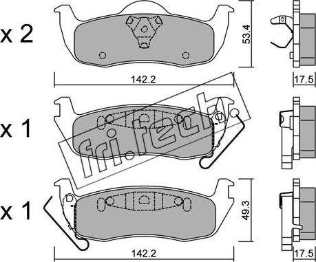 Fri.Tech. 736.0 - Тормозные колодки, дисковые, комплект www.parts5.com