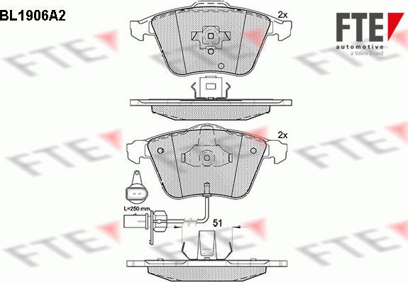 FTE 9010495 - Zestaw klocków hamulcowych, hamulce tarczowe www.parts5.com