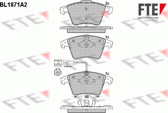 FTE BL1871A2 - Sada brzdových destiček, kotoučová brzda www.parts5.com