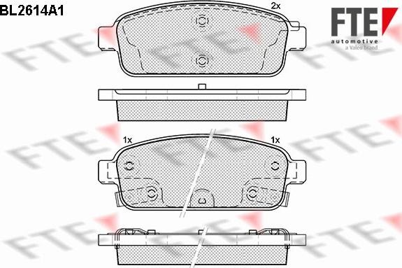 FTE 9010862 - Sada brzdových platničiek kotúčovej brzdy www.parts5.com