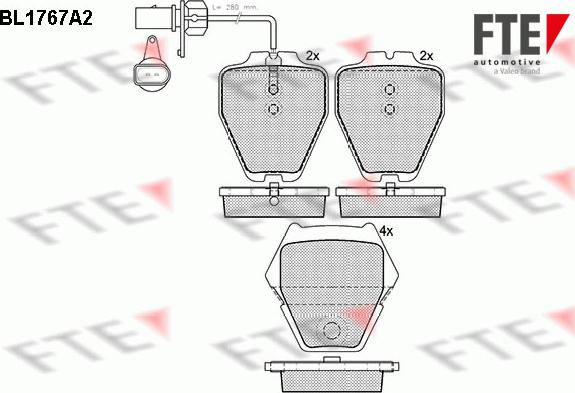 FTE 9010337 - Sada brzdových platničiek kotúčovej brzdy www.parts5.com