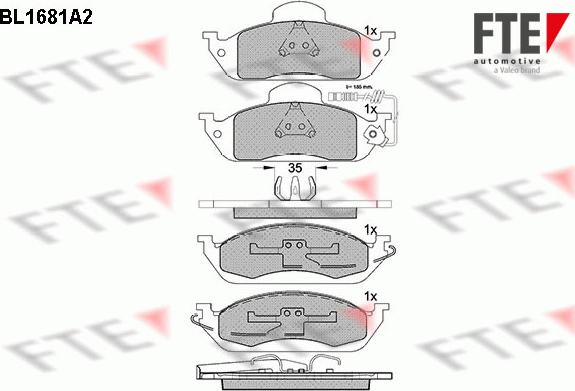 FTE 9010291 - Brake Pad Set, disc brake www.parts5.com