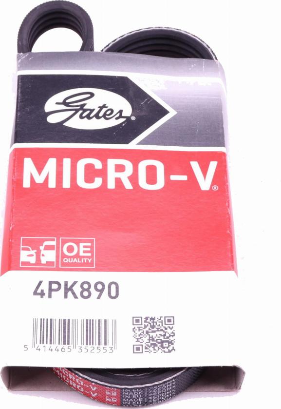 Gates 4PK890 - Correa trapecial poli V www.parts5.com