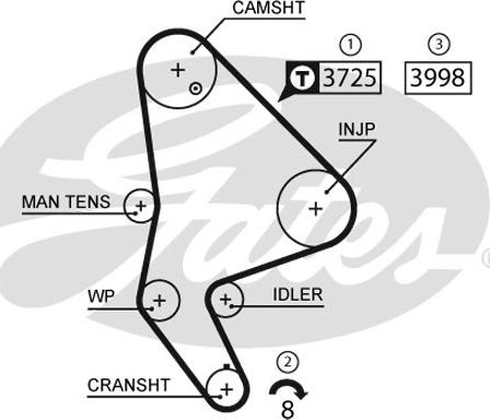 Gates K015588XS - Set curea de distributie www.parts5.com