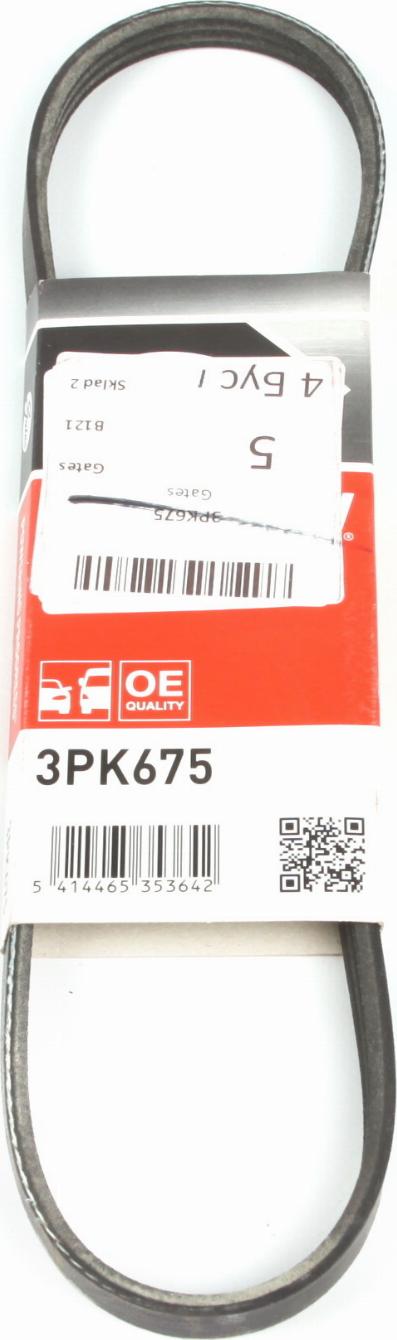 Gates 3PK675 - Поликлиновой ремень www.parts5.com