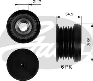 Gates OAP7090 - Polea, alternador www.parts5.com