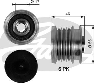 Gates OAP7092 - Koło pasowe, alternator www.parts5.com