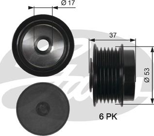 Gates OAP7015 - Pulley, alternator, freewheel clutch www.parts5.com