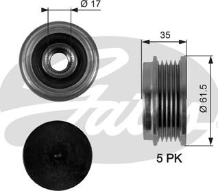 Gates OAP7076 - Pulley, alternator, freewheel clutch parts5.com