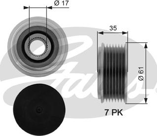 Gates OAP7070 - Poulie, alternateur www.parts5.com