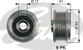 Gates OAP7161 - Szíjtárcsa, generátor www.parts5.com