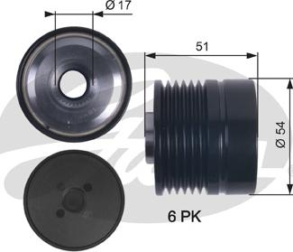 Gates OAP7118 - Koło pasowe, alternator www.parts5.com