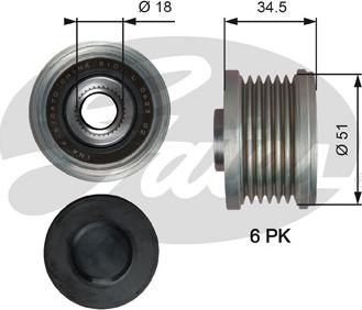 Gates OAP7218 - Polea, alternador www.parts5.com