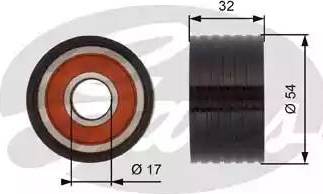 Gates T42166 - Направляющий ролик, зубчатый ремень www.parts5.com