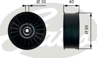 Gates T36500 - Deflection / Guide Pulley, v-ribbed belt www.parts5.com