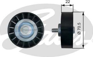 Gates T36607 - Deflection / Guide Pulley, v-ribbed belt parts5.com