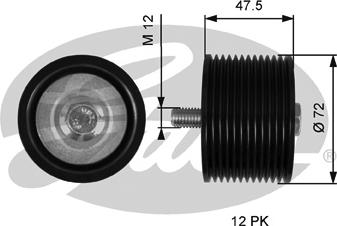 Gates T36627 - Deflection / Guide Pulley, v-ribbed belt www.parts5.com