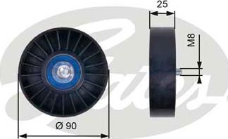 Gates T36033 - Rola ghidare / conducere, curea transmisie www.parts5.com