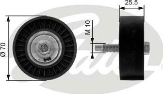 Gates T36199 - Vratná / vodicí kladka, klínový žebrový řemen www.parts5.com