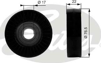 Gates T36183 - Τροχαλία παρέκκλισης, ιμάντας poly-V www.parts5.com