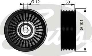 Gates T36170 - Направляющий ролик, поликлиновый ремень www.parts5.com