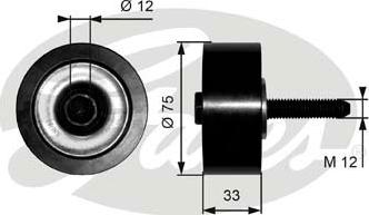 Gates T36291 - Rola ghidare / conducere, curea transmisie www.parts5.com