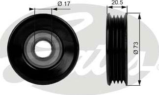 Gates T38030 - Τροχαλία παρέκκλισης, ιμάντας poly-V www.parts5.com