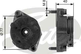 Gates T38345 - Натяжитель, поликлиновый ремень www.parts5.com