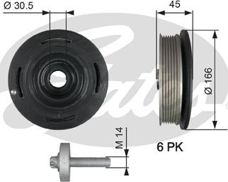 Gates TVD1041A - Ремъчна шайба, колянов вал www.parts5.com