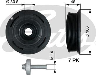 Gates TVD1054A - Ремъчна шайба, колянов вал www.parts5.com