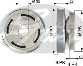 Gates TVD1075 - Belt Pulley, crankshaft www.parts5.com