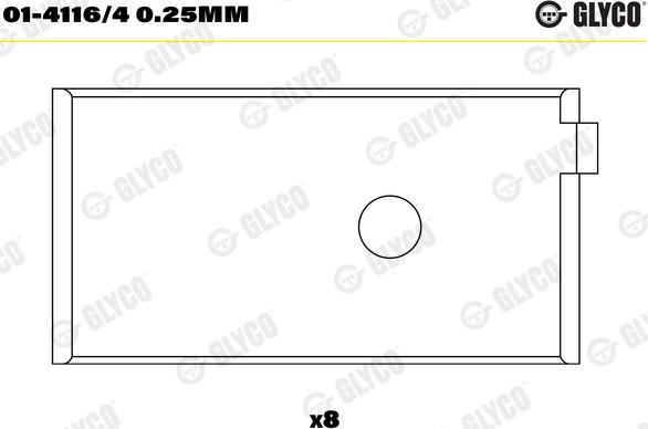 Glyco 01-4116/4 0.25mm - Big End Bearings parts5.com