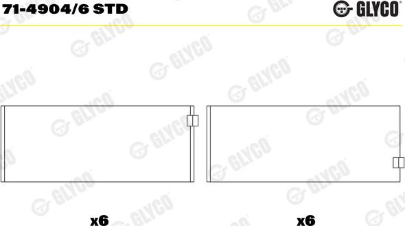 Glyco 71-4904/6 STD - Ležaj klipnjače www.parts5.com