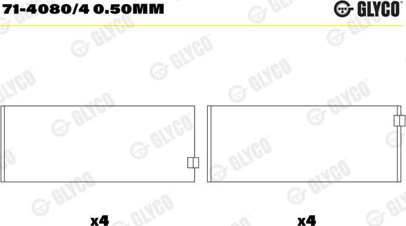 Glyco 71-4080/4 0.50mm - Biyel yatağı www.parts5.com