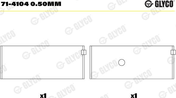 Glyco 71-4104 0.50mm - Big End Bearings www.parts5.com