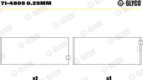 Glyco 71-4805 0.25MM - Big End Bearings www.parts5.com