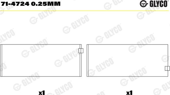 Glyco 71-4724 0.25MM - Шатунный подшипник www.parts5.com