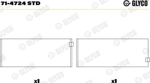 Glyco 71-4724 STD - Шатунный подшипник www.parts5.com