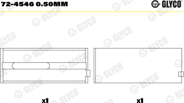 Glyco 72-4546 0.50mm - Krank mili yatağı www.parts5.com