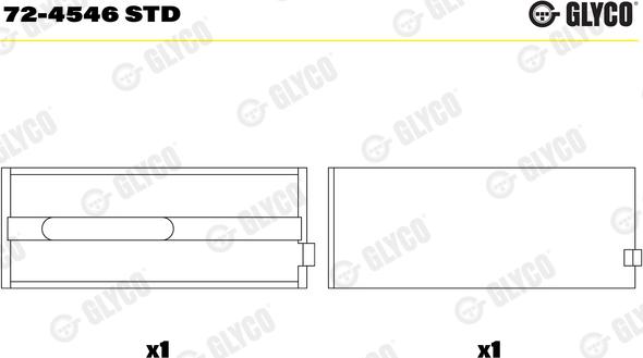 Glyco 72-4546 STD - Krank mili yatağı www.parts5.com