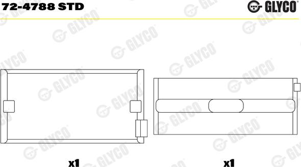 Glyco 72-4788 STD - Main Bearings, crankshaft www.parts5.com