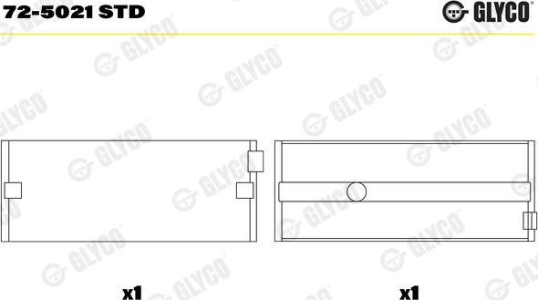 Glyco 72-5021 STD - Kurbelwellenlager www.parts5.com