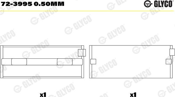 Glyco 72-3995 0.50mm - Cojinete de cigüeñal www.parts5.com