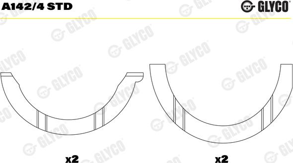 Glyco A142/4 STD - Thrust Washer, crankshaft www.parts5.com