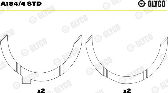 Glyco A184/4 STD - Thrust Washer, crankshaft parts5.com